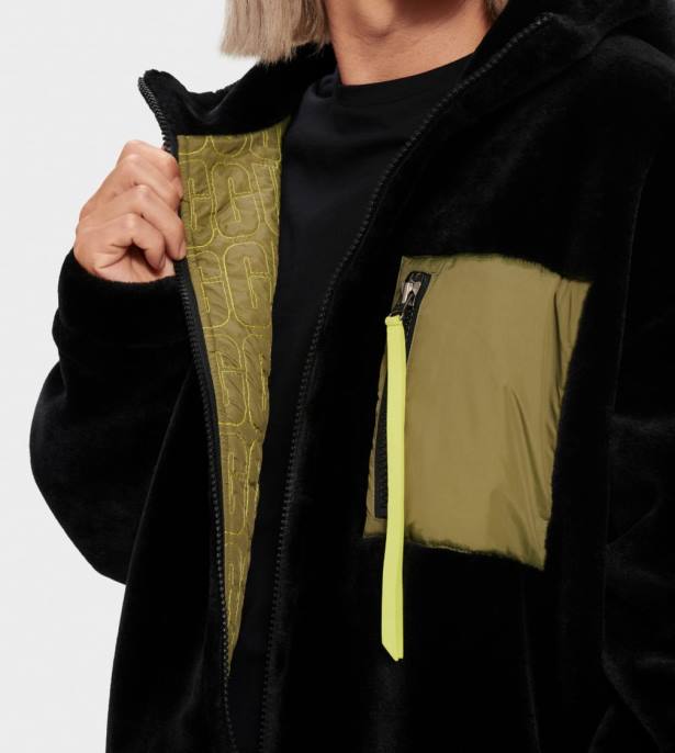 جاكيت كايرو فرو صناعي أسود رجال UGG 08HB1904