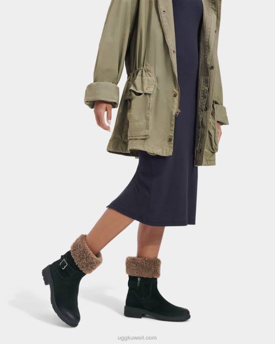 صفعة هاريسون جلد الغزال الأسود نحيف UGG 08HB2044