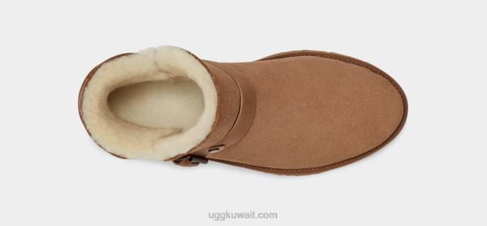 مشبك قصير بشكل رومانسي كستناء نحيف UGG 08HB2129
