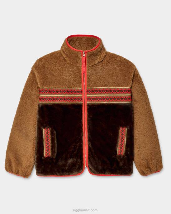 مارلين شيربا سترة تراث جديلة جديلة تراث الكستناء نحيف UGG 08HB2167