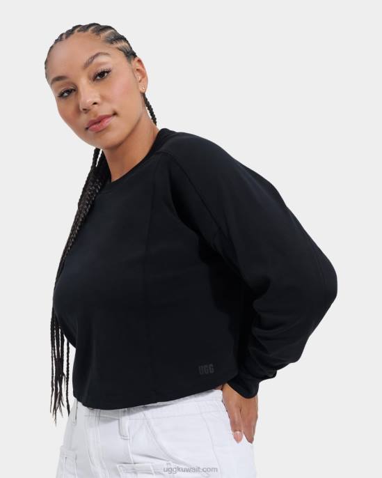 بلوزة قصيرة الأكمام طويلة الأكمام أسود نحيف UGG 08HB2174