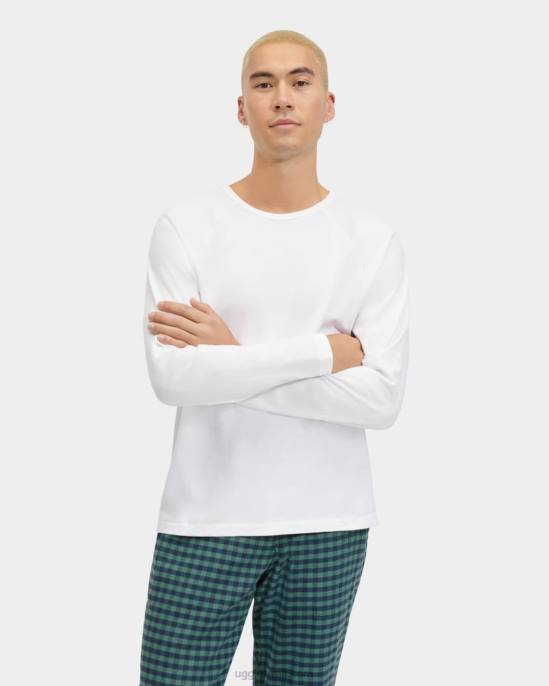 طقم بيجامة شتاينر مع صندوق هدايا تحقق أبيض / الصبار رجال UGG 08HB2206