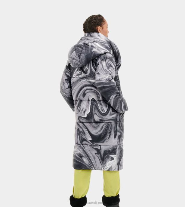 سترة كاترينا منفوخة رخام أسود / أبيض نحيف UGG 08HB2244