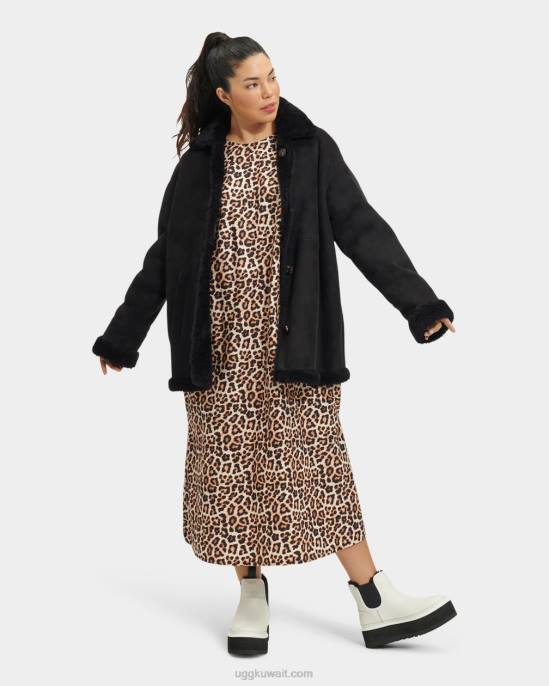 جاكيت شيرلنج بوجهين من فايدون أسود نحيف UGG 08HB2267