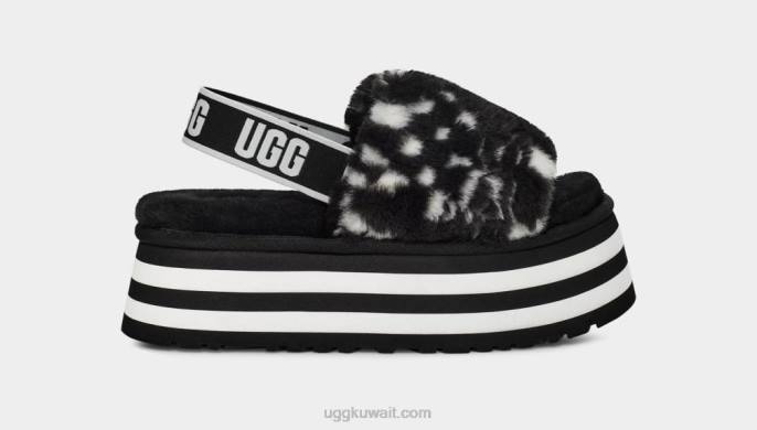 ديسكو يتحقق من الشريحة أسود / أبيض نحيف UGG 08HB51