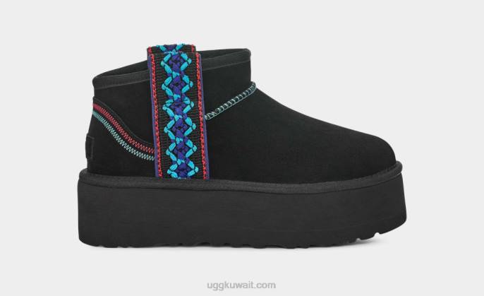 منصة جديلة صغيرة كلاسيكية أسود نحيف UGG 08HB657