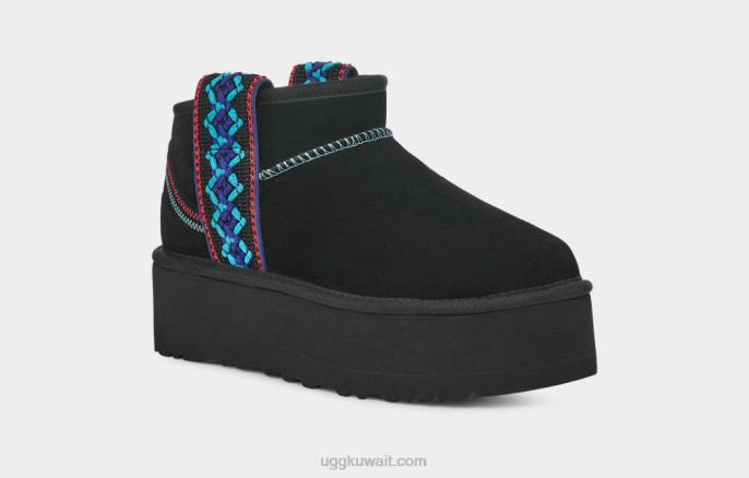 منصة جديلة صغيرة كلاسيكية أسود نحيف UGG 08HB657