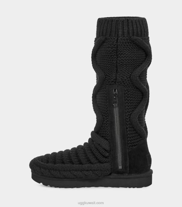 الكلاسيكية الحذاء طويل متماسكة مكتنزة أسود نحيف UGG 08HB759