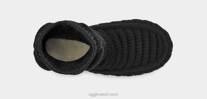 الكلاسيكية الحذاء طويل متماسكة مكتنزة أسود نحيف UGG 08HB759