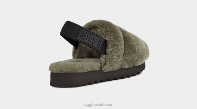 شبشب سوبر زغب زيتون محترق نحيف UGG 08HB801