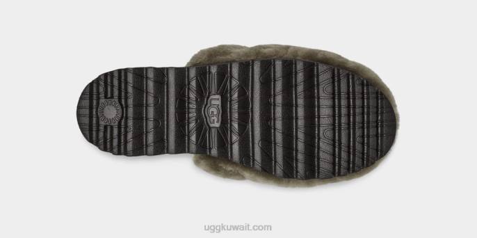 شبشب سوبر زغب زيتون محترق نحيف UGG 08HB801