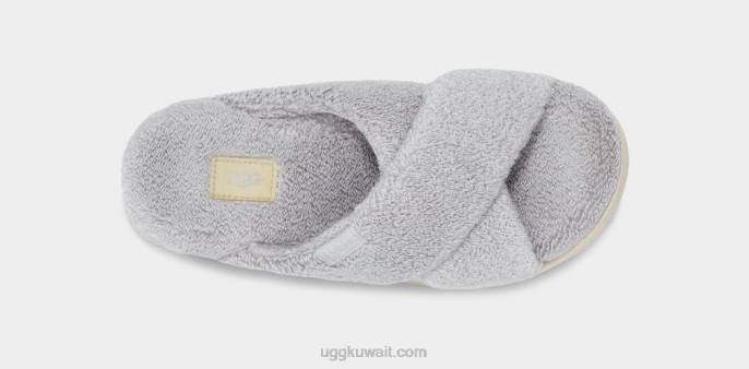 زغب السكر تيري الصليب الشرائح رمادي معدني نحيف UGG 08HB822