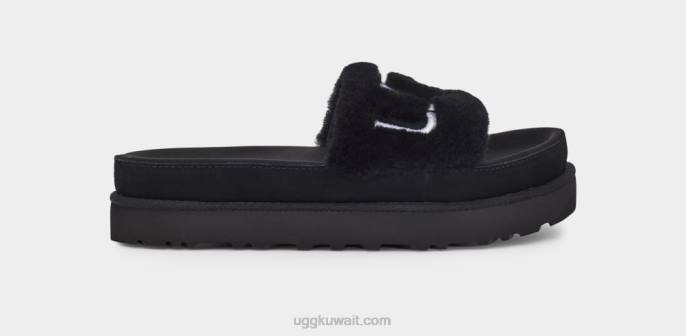شريحة الفراء اللاتون أسود نحيف UGG 08HB829