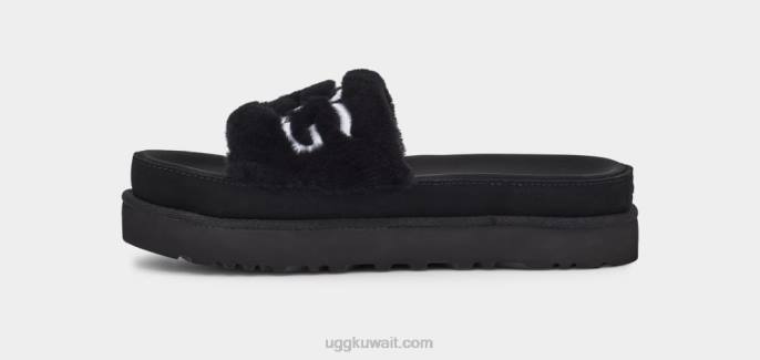 شريحة الفراء اللاتون أسود نحيف UGG 08HB829