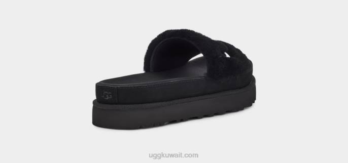 شريحة الفراء اللاتون أسود نحيف UGG 08HB829
