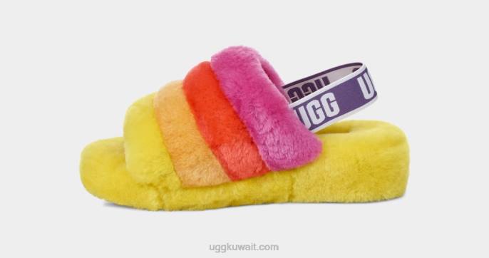 نعم شريحة فخر زغب فخر قوس قزح الأصفر نحيف UGG 08HB838