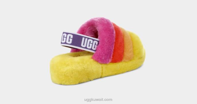 نعم شريحة فخر زغب فخر قوس قزح الأصفر نحيف UGG 08HB838