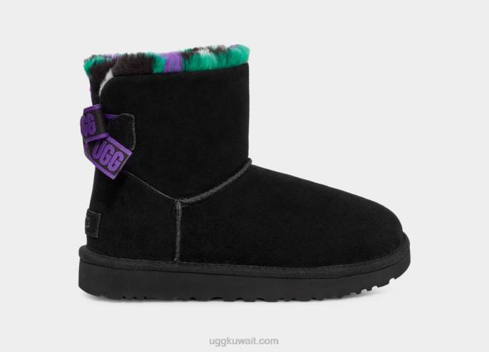 ميني بيلي القوس منقوشة فاسق أسود نحيف UGG 08HB860