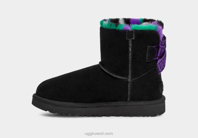 ميني بيلي القوس منقوشة فاسق أسود نحيف UGG 08HB860