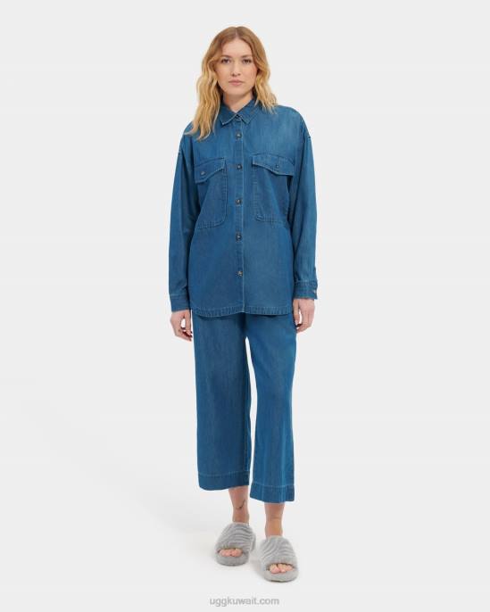 قميص كيميا بأكمام طويلة الدنيم نحيف UGG 08HB92