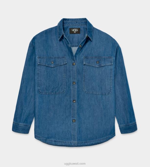 قميص كيميا بأكمام طويلة الدنيم نحيف UGG 08HB92