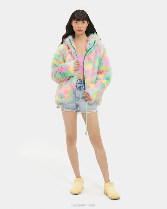 سترة القرنفل من الفرو الصناعي هالة الليمون والليمون نحيف UGG 08HB94