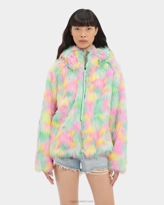 سترة القرنفل من الفرو الصناعي هالة الليمون والليمون نحيف UGG 08HB94