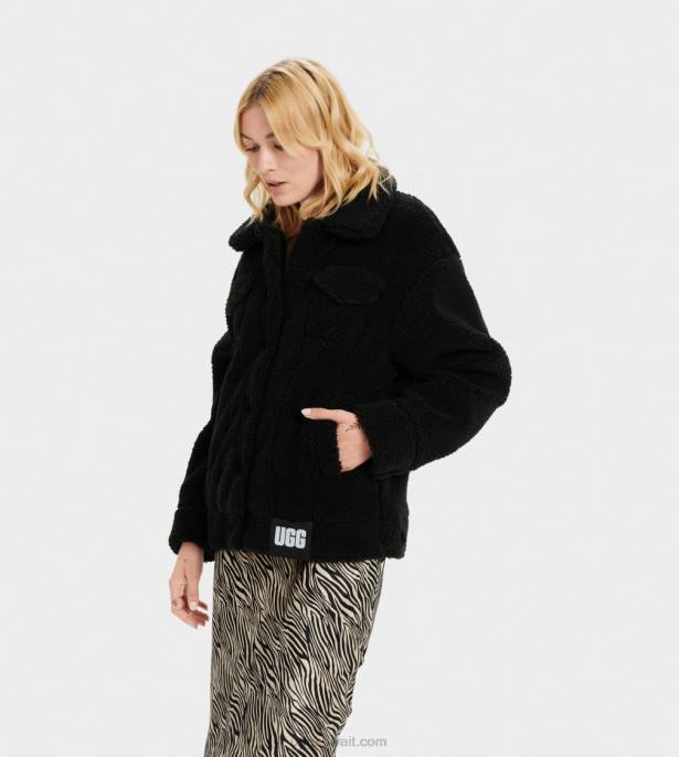 سترة سائق الشاحنة فرانكي شيربا أسود نحيف UGG 08HB991