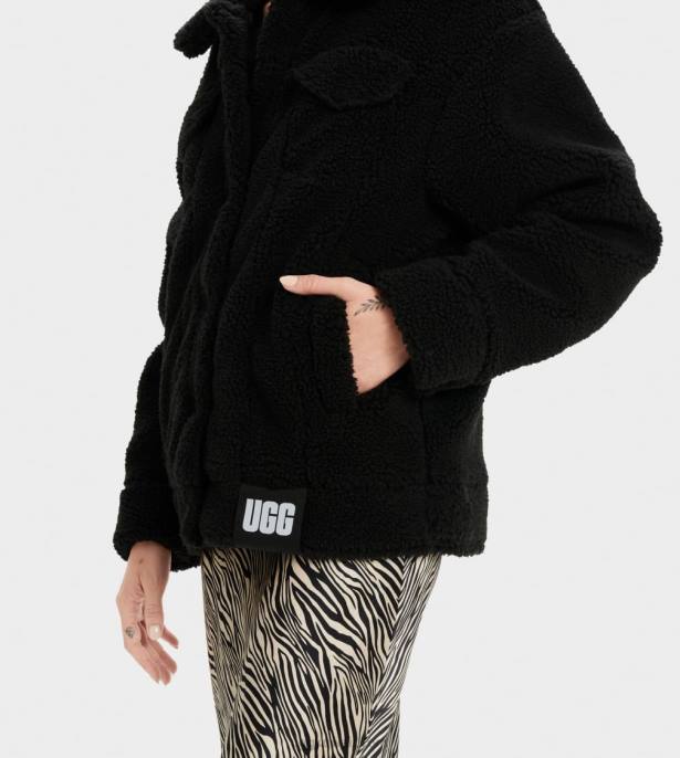 سترة سائق الشاحنة فرانكي شيربا أسود نحيف UGG 08HB991