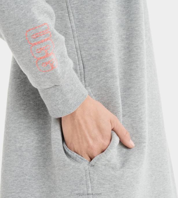 فستان بقلنسوة من aderyn هيذر رمادي نحيف UGG 08HB1325