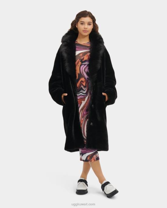 معطف audree shearling أسود نحيف UGG 08HB163