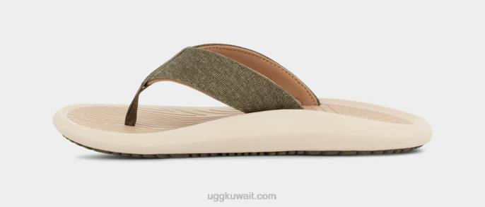 brookside ii فليب قماش زيتون محترق / رمادي داكن رجال UGG 08HB1514