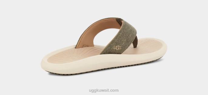 brookside ii فليب قماش زيتون محترق / رمادي داكن رجال UGG 08HB1514