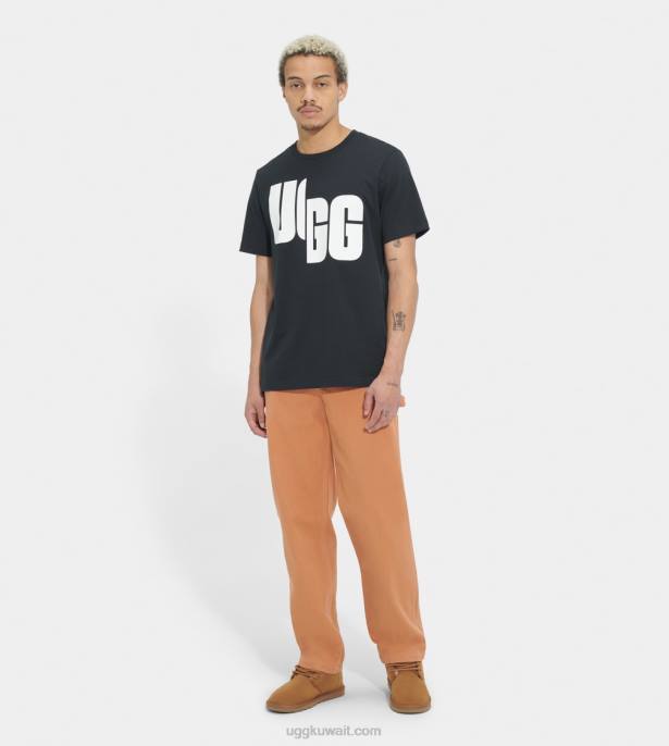 تي شيرت بشعار الماركة كبير الحجم chopd أسود كل الجنس UGG 08HB2289
