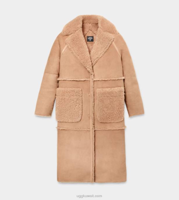 معطف جلد الغنم fayre مزدوج الوجه خشب الصندل نحيف UGG 08HB1169