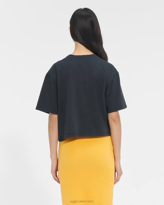 تي شيرت بشعار fionna أسود / أبيض نحيف UGG 08HB1322