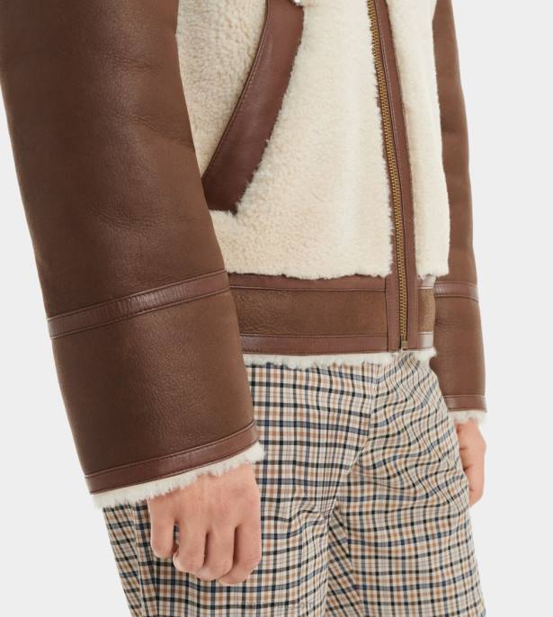 سترة جلد الغنم kaz الكستناء الداكن رجال UGG 08HB274