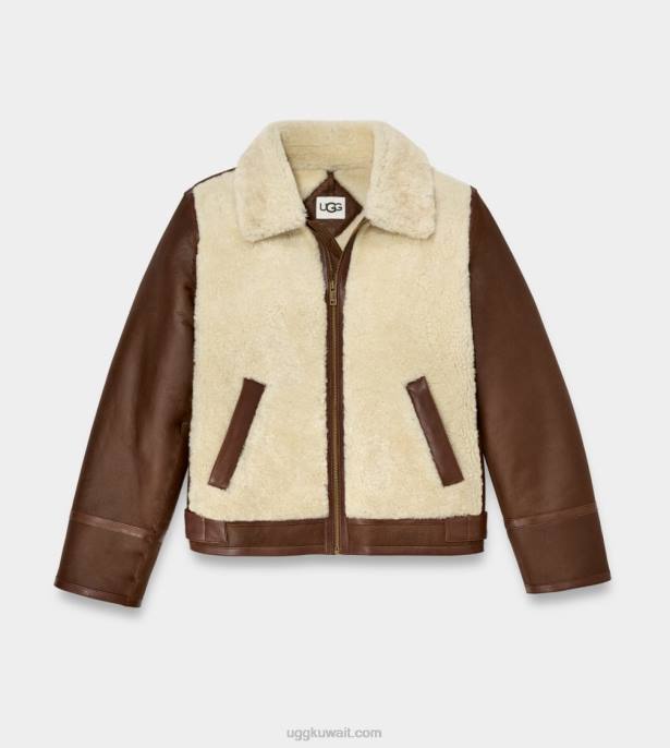 سترة جلد الغنم kaz الكستناء الداكن رجال UGG 08HB274