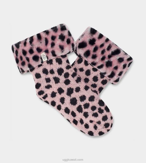 lita الصوف اصطف جورب الفهد الاسقلوب الوردي نحيف UGG 08HB770