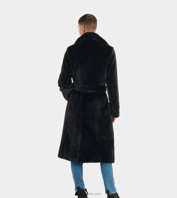معطف طويل من الفرو الصناعي lucinda الحبر الأسود نحيف UGG 08HB1190