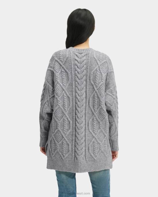 raelee كابل متماسكة سترة طويلة هيذر رمادي نحيف UGG 08HB158