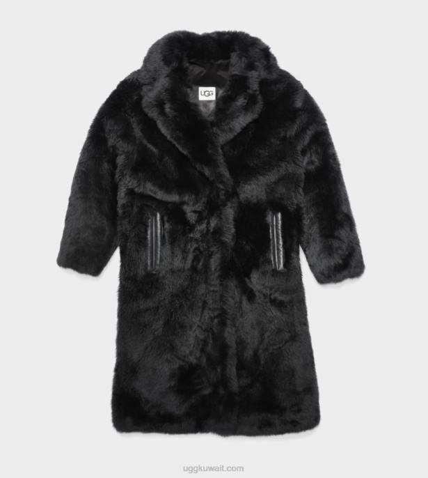 معطف طويل shearling esme أسود نحيف UGG 08HB1174