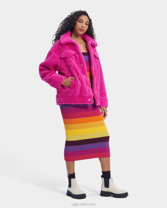 سترة سائق الشاحنة فرانكي شيربا solferino الوردي نحيف UGG 08HB990