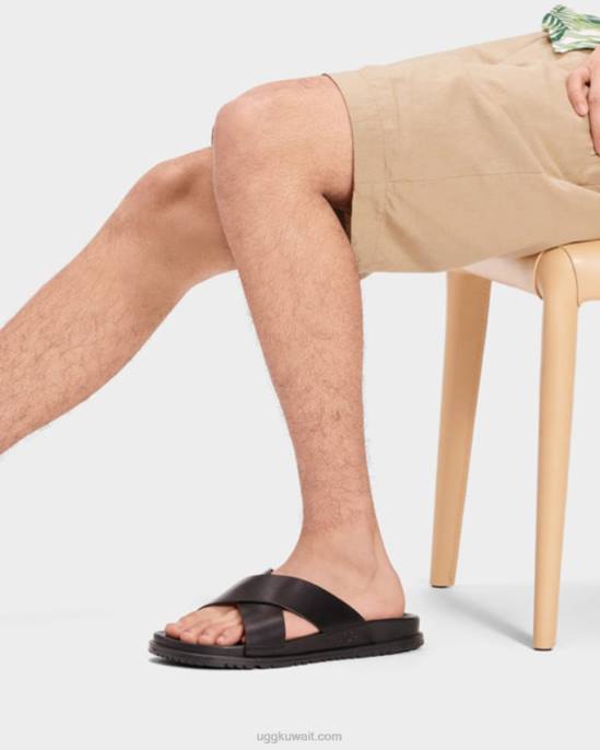 شريحة wainscott جلد أسود رجال UGG 08HB2302